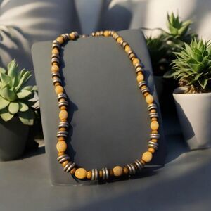 Hippie boho neutral tones, brown, Tan  16-INCH Necklace